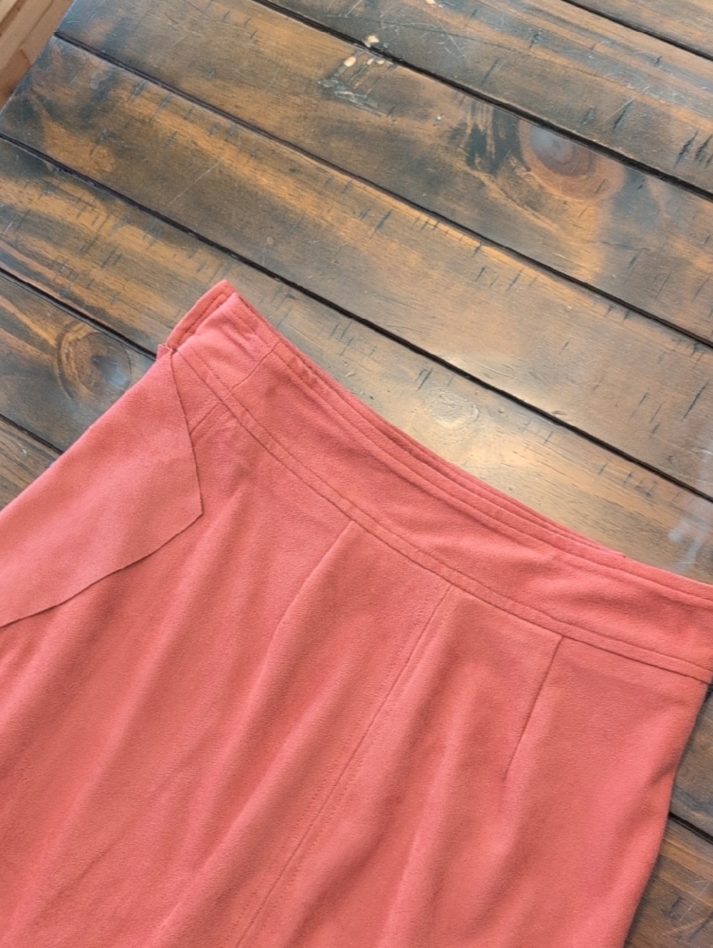 Maeve Marston Ruffle Wrap Skirt Faux Suede Anthropologie - Picture 9 of 10